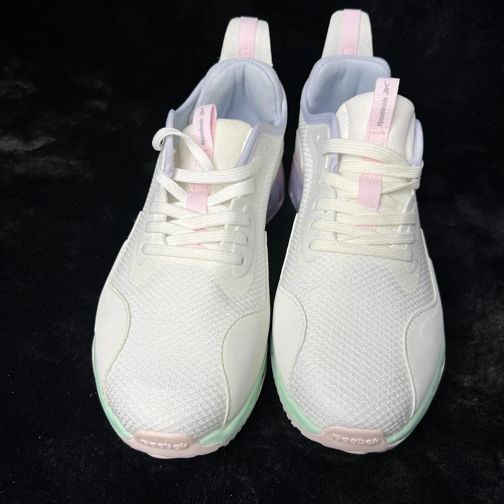 Reebok Zig Dynamica Kids 7 Running Shoes White Marshmallow Blue Athletic Sneaker